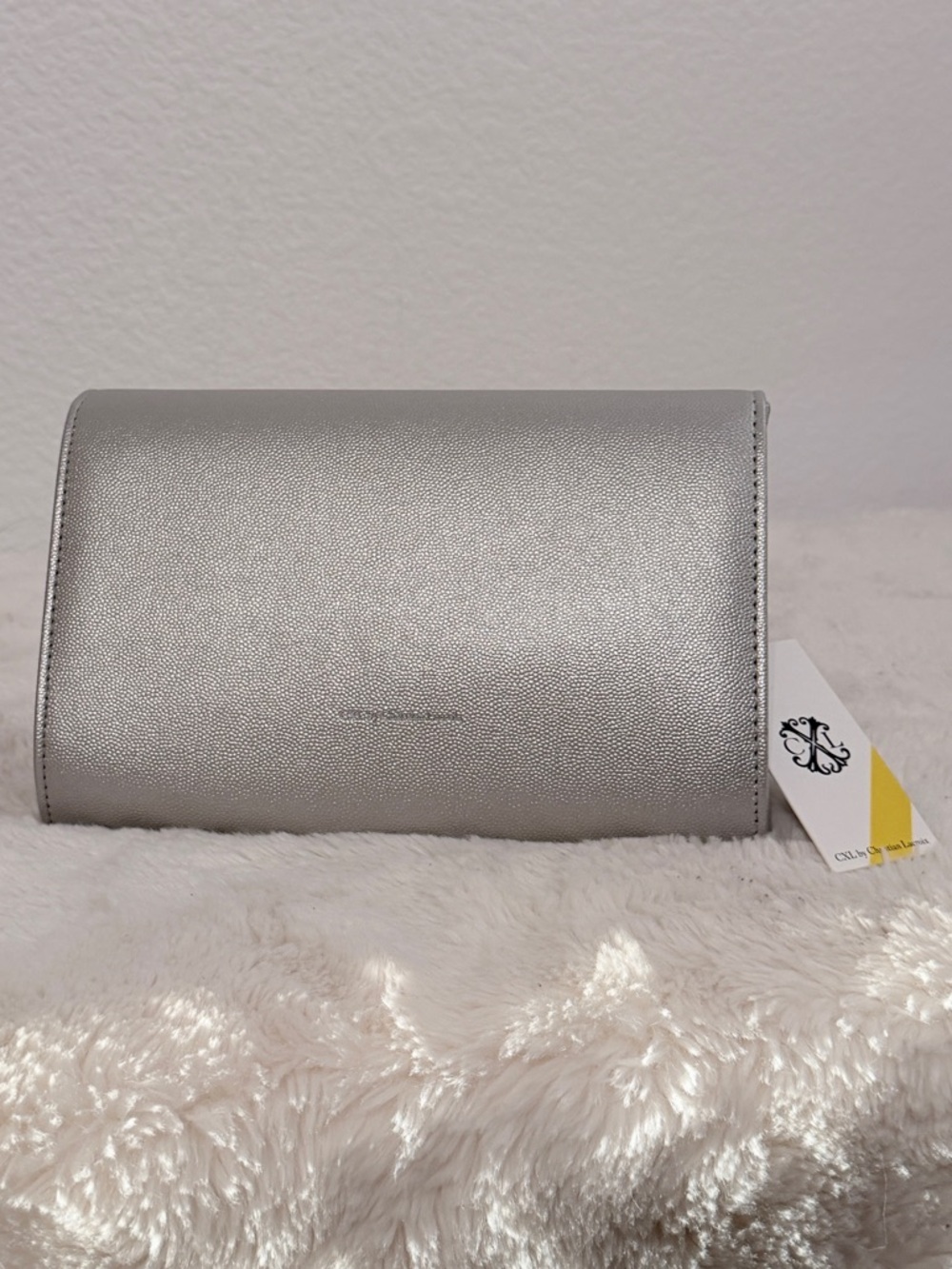 CXL by Christian Lacroix Silver Metallic Envelope Clutch w/ Detachable Chain NWT - Picture 2 of 12
